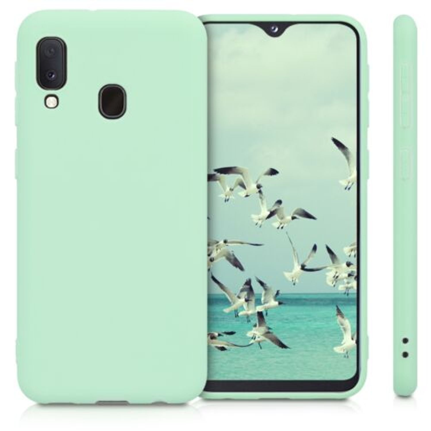 Husa pentru Samsung Galaxy A20e, Silicon, Verde, 48738.50 fotografia produsului View 2 L
