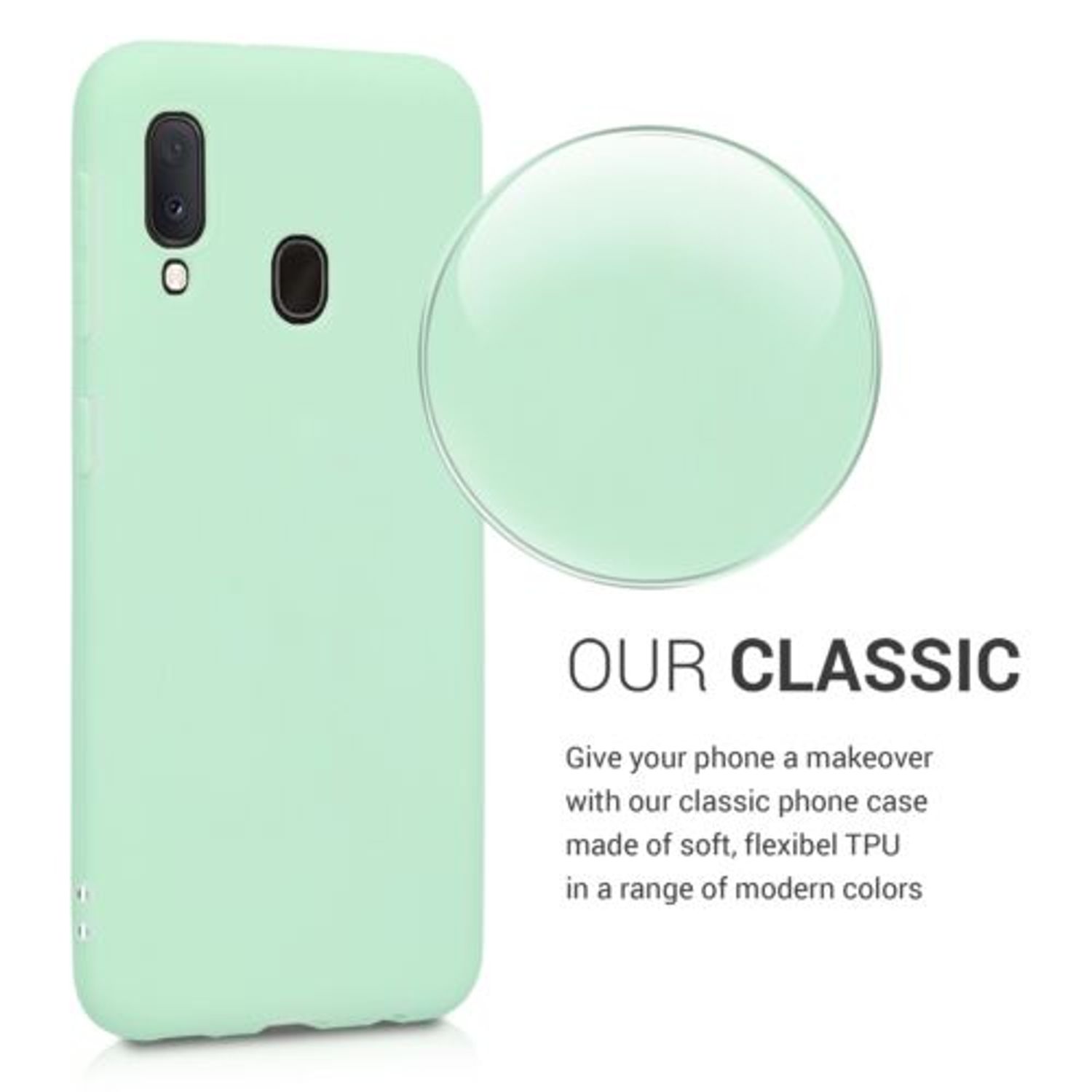 Husa pentru Samsung Galaxy A20e, Silicon, Verde, 48738.50 fotografia produsului View 4 L