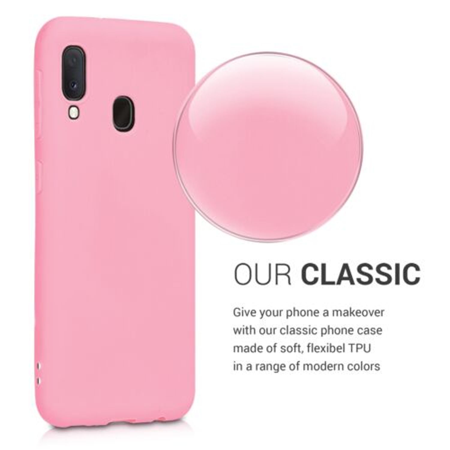 Husa pentru Samsung Galaxy A20e, Silicon, Roz, 48738.123 fotografia produsului View 4 L