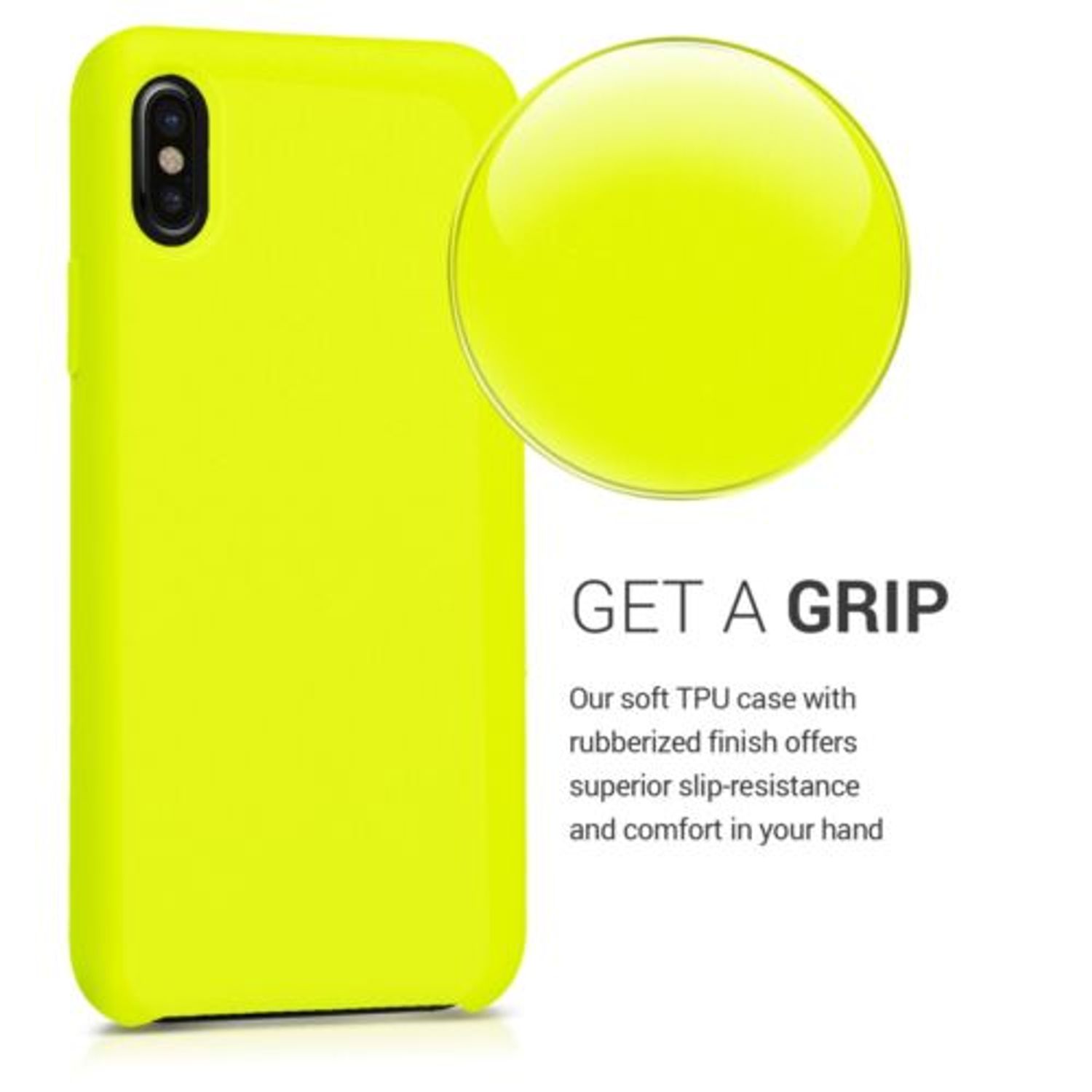 Husa pentru Apple iPhone X/iPhone XS, Silicon, Galben, 42495.149 fotografia produsului View 4 L