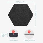 Set 6 Panouri pluta hexagonal Navaris, 15 x 17 cm, 10 pini, 46230.02 fotografia produsului View 7 S