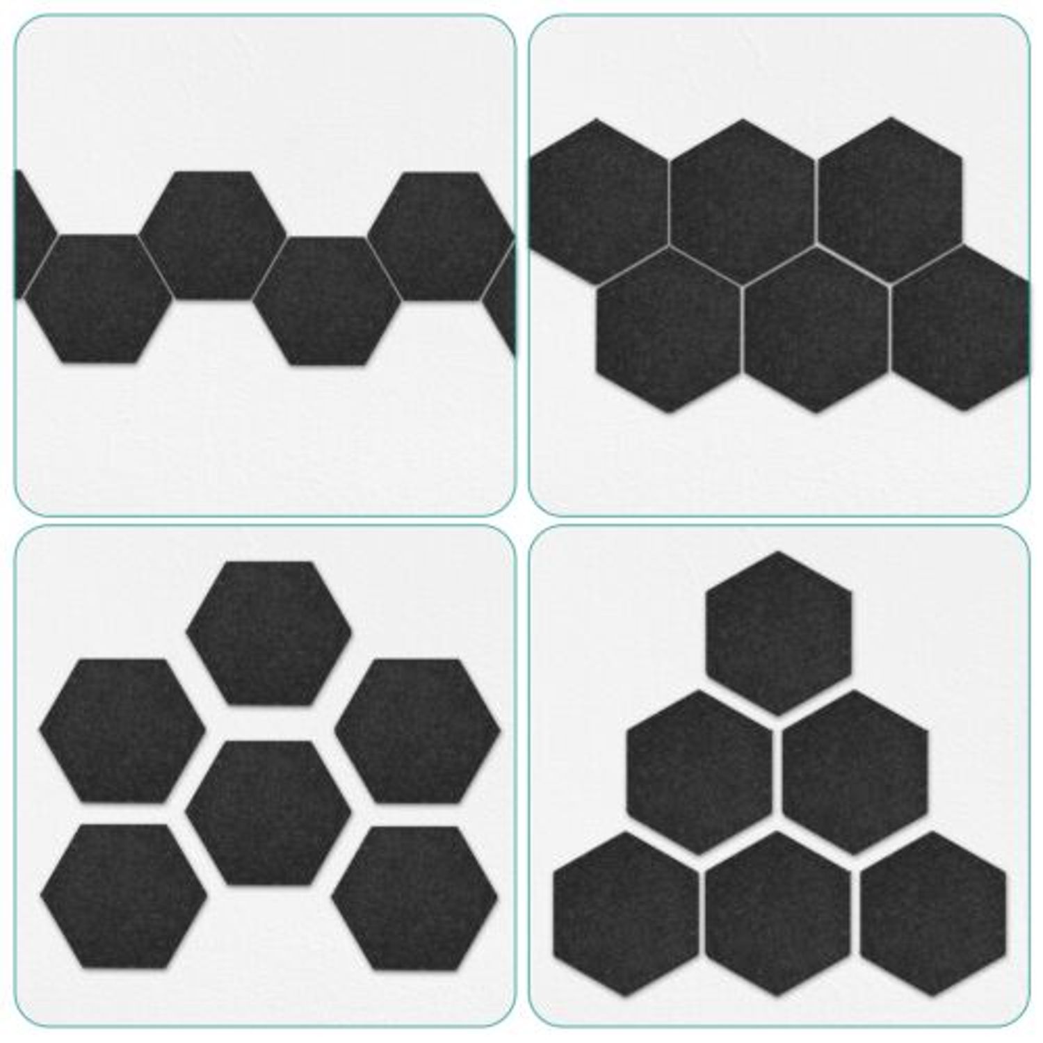 Set 6 Panouri pluta hexagonal Navaris, 15 x 17 cm, 10 pini, 46230.02 fotografia produsului View 8 L