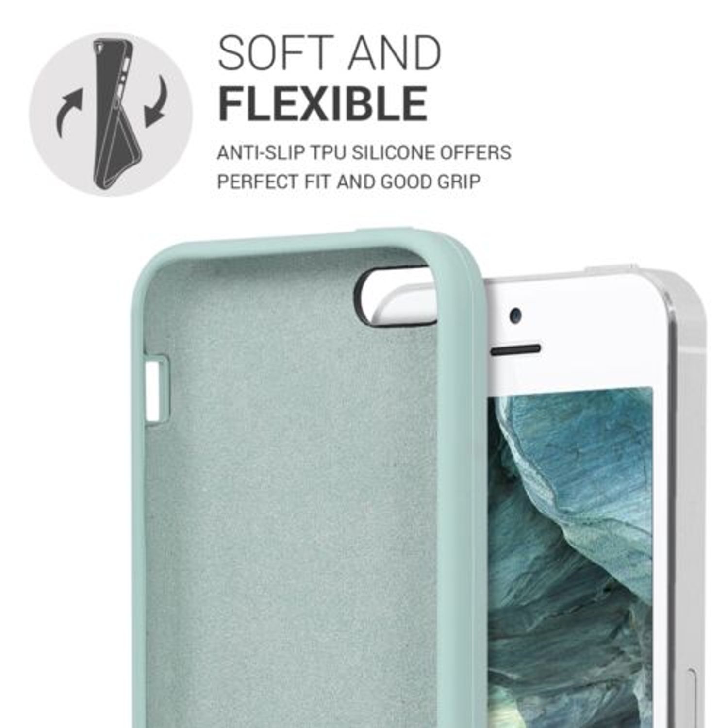 Husa pentru Apple iPhone 5/iPhone 5s/iPhone SE, Silicon, Verde, 42766.50 fotografia produsului View 4 L