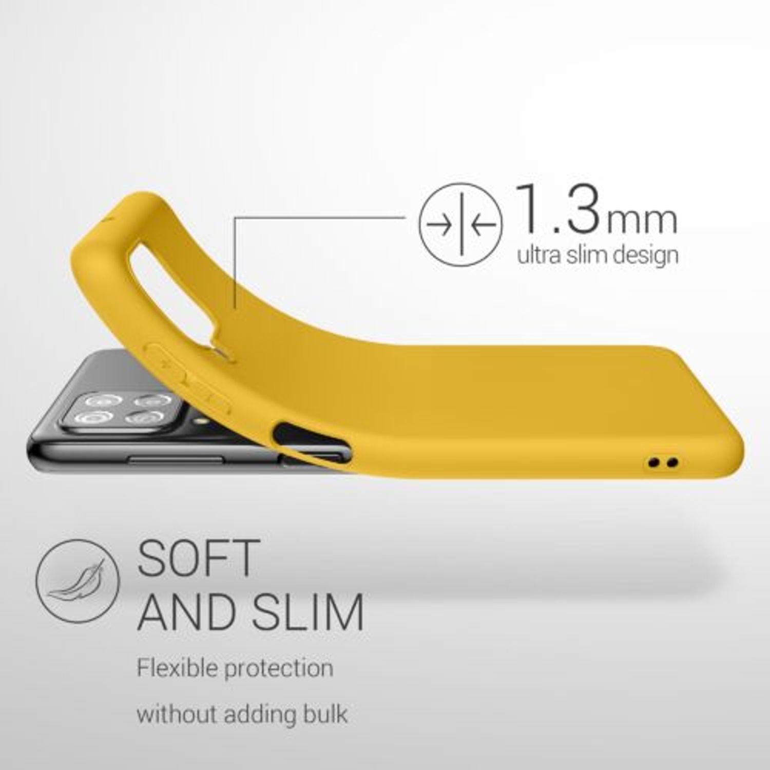 Husa pentru Samsung Galaxy A22, Silicon, Galben, 55493.143 fotografia produsului View 3 L