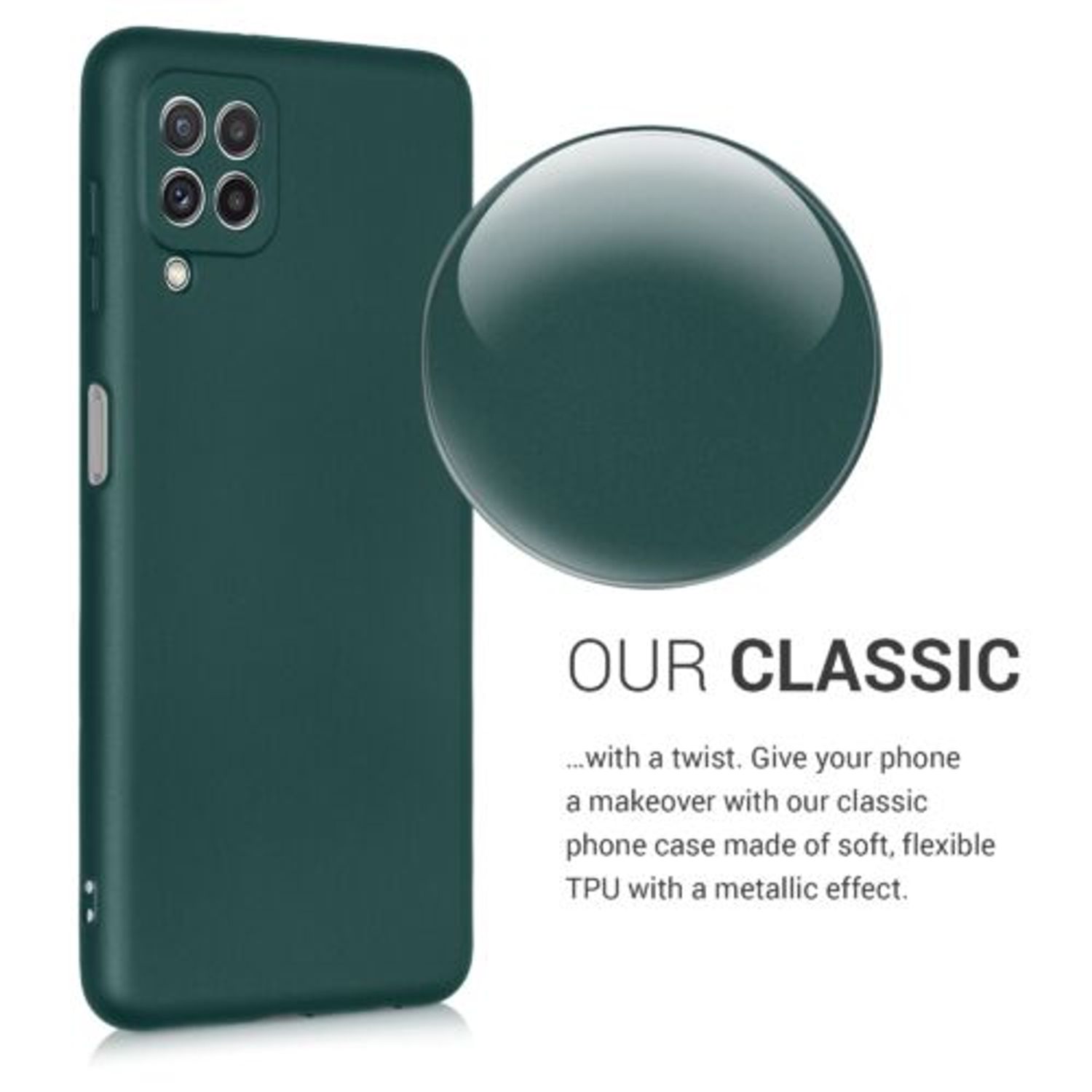 Husa pentru Samsung Galaxy A22, Silicon, Verde, 55495.14 fotografia produsului View 3 L