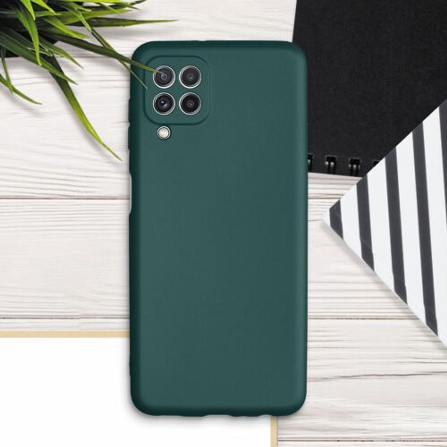 Husa pentru Samsung Galaxy A22, Silicon, Verde, 55495.14 fotografia produsului View 4 L