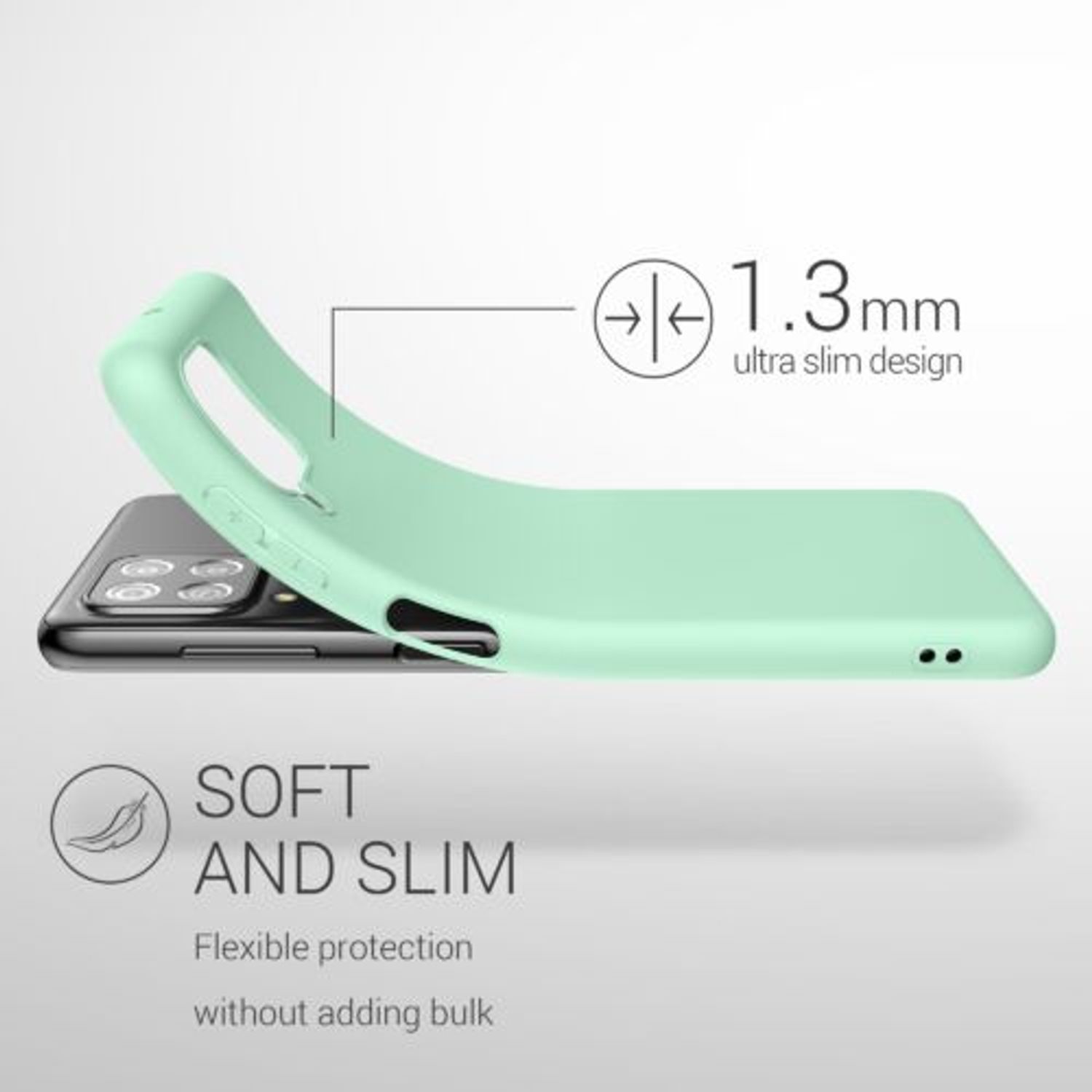 Husa pentru Samsung Galaxy A22, Silicon, Verde, 55493.50 fotografia produsului View 3 L