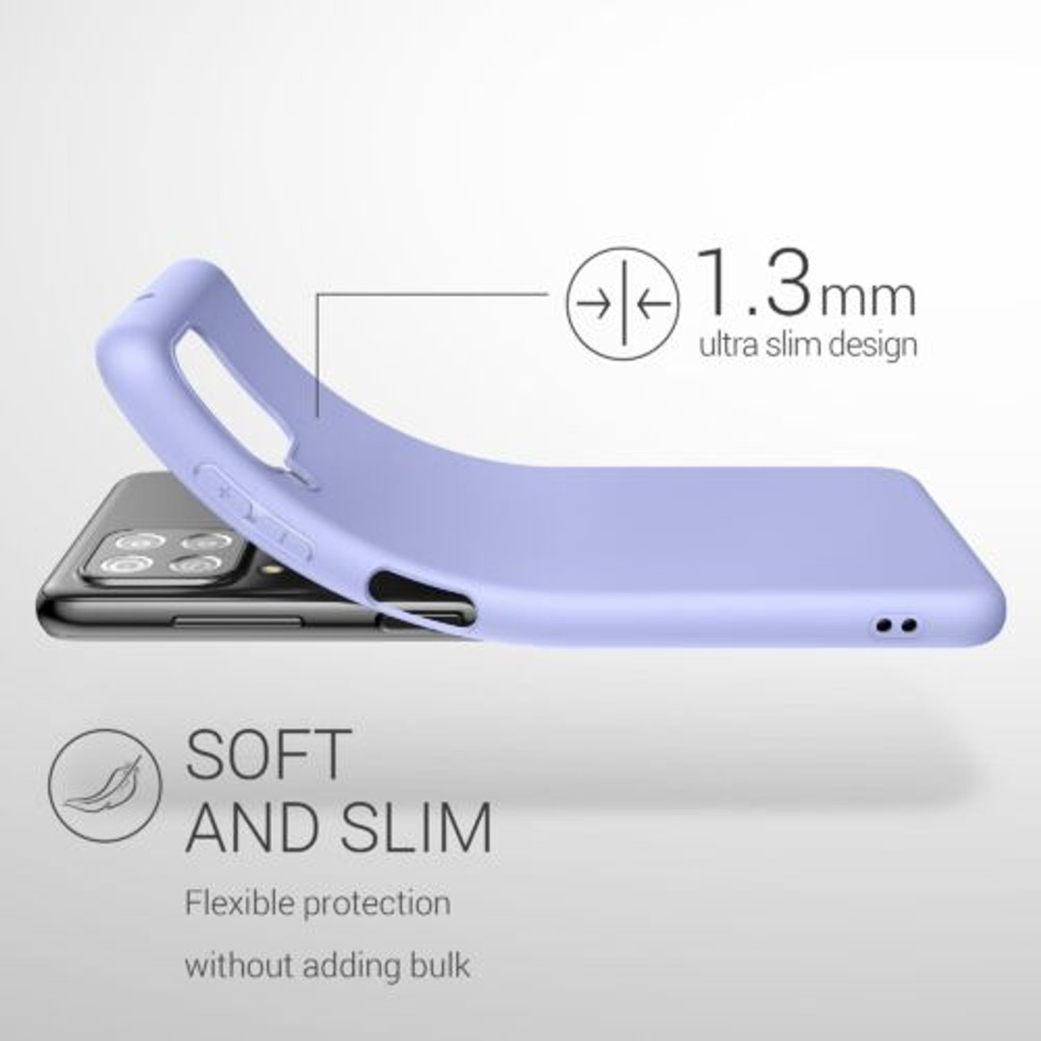 Husa pentru Samsung Galaxy A22, Silicon, Mov, 55493.139 fotografia produsului View 3 L