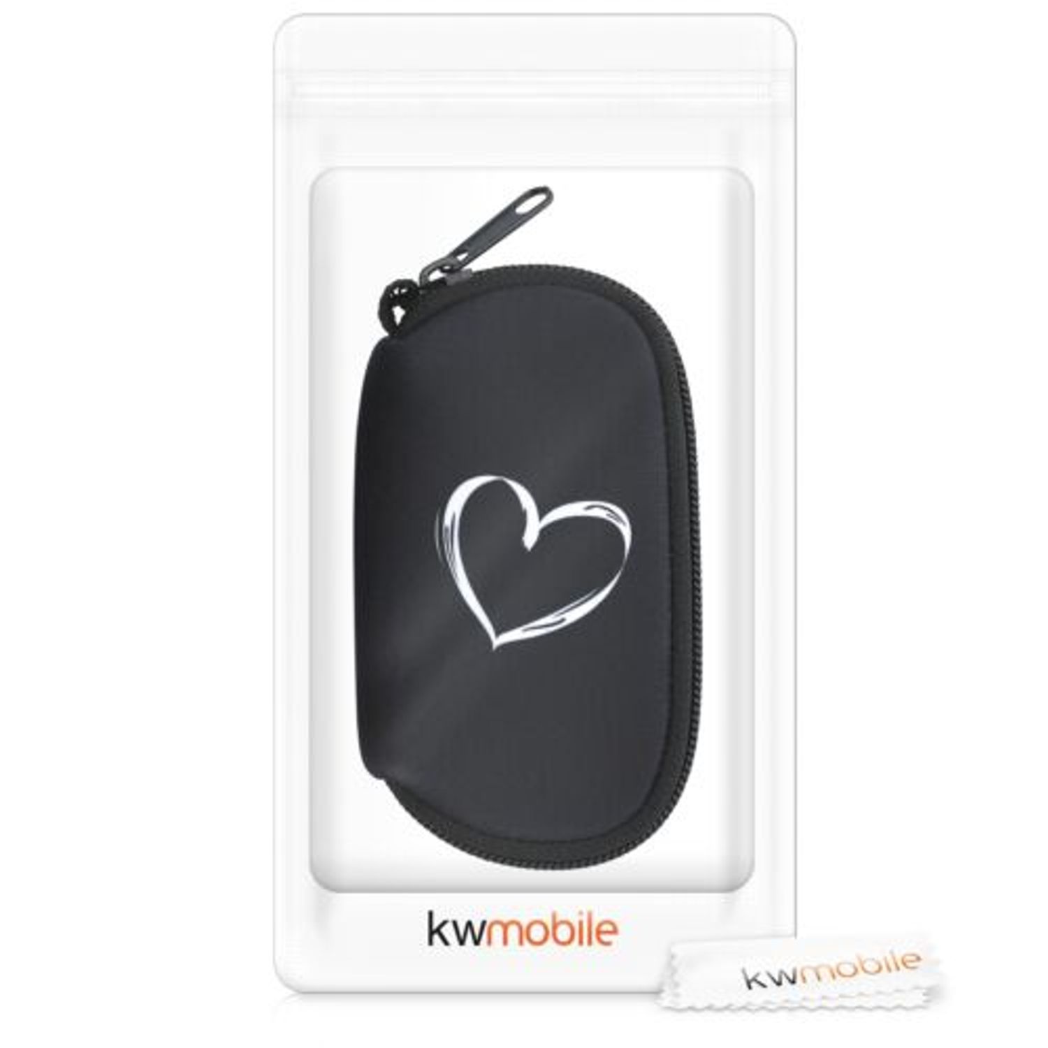 Husa pentru mouse Apple Magic Mouse 2/Magic Mouse 1, Kwmobile, Negru/Alb, Neopren, 51118.03 fotografia produsului View 6 L