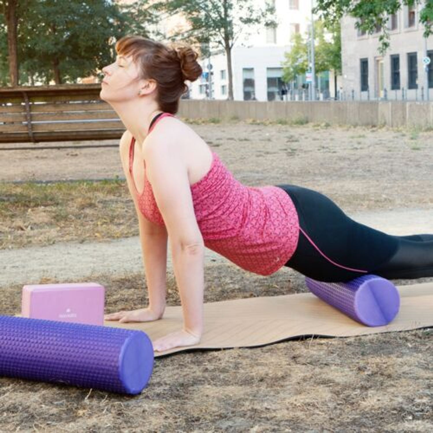 Rola Pilates Navaris, 45 x 15 cm, Mov, 45381.38 fotografia produsului View 6 L