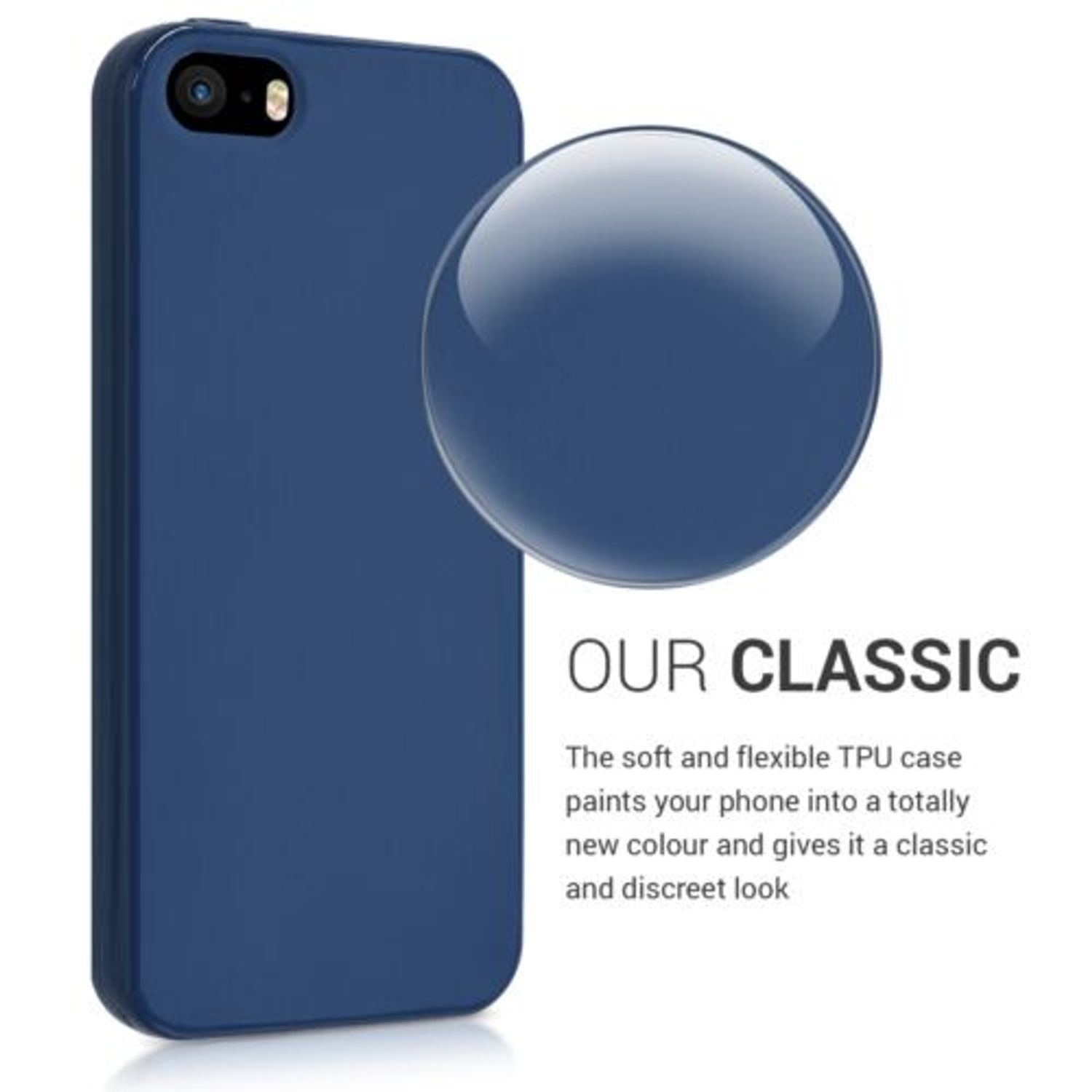 Husa pentru Apple iPhone 5/iPhone 5s/iPhone SE, Silicon, Albastru, 33098.116 fotografia produsului View 5 L