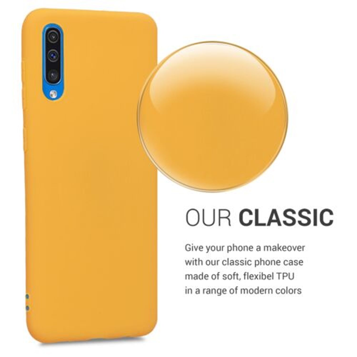 Husa pentru Samsung Galaxy A50, Silicon, Galben, 48054.143 fotografia produsului View 4 L