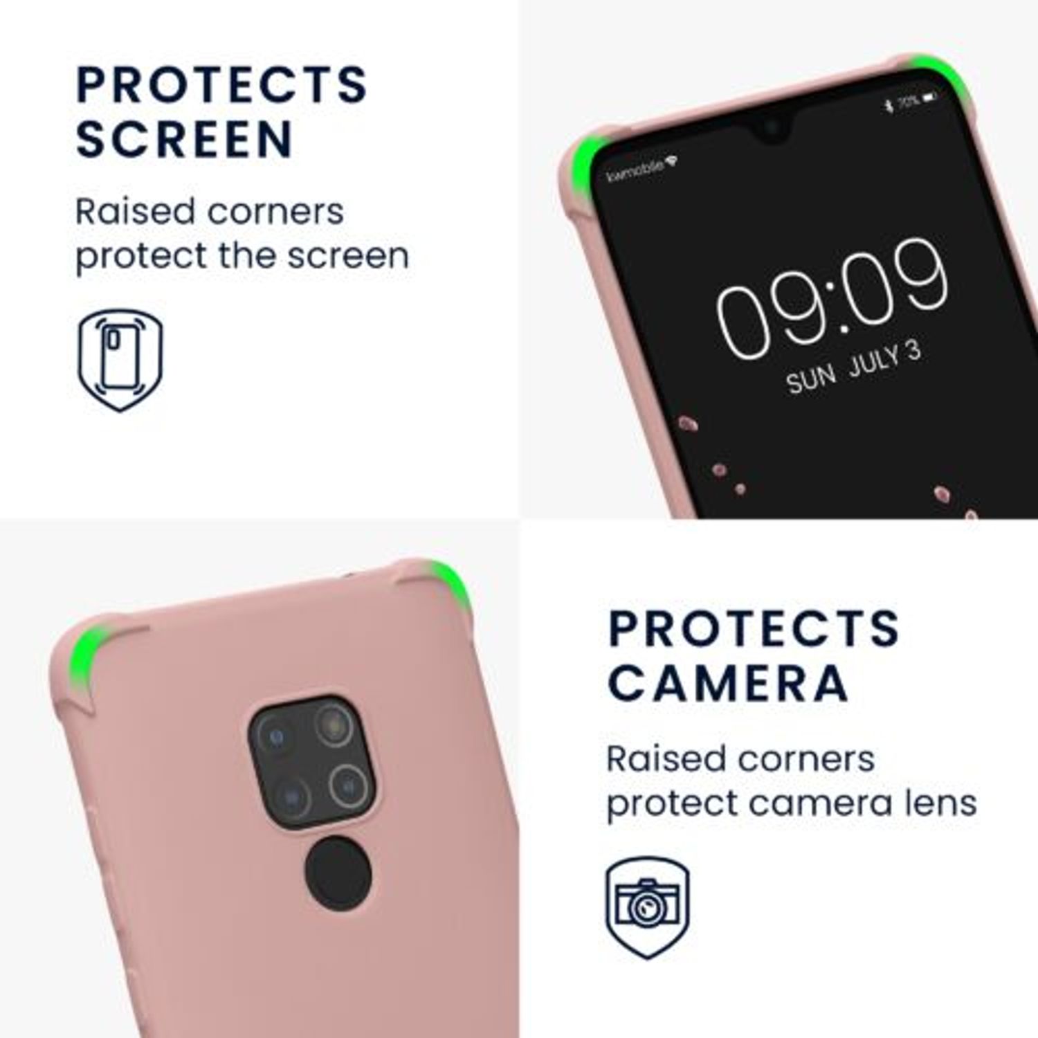 Husa Kwmobile pentru Huawei Mate 20, Silicon, Roz, 59006.154 fotografia produsului View 5 L