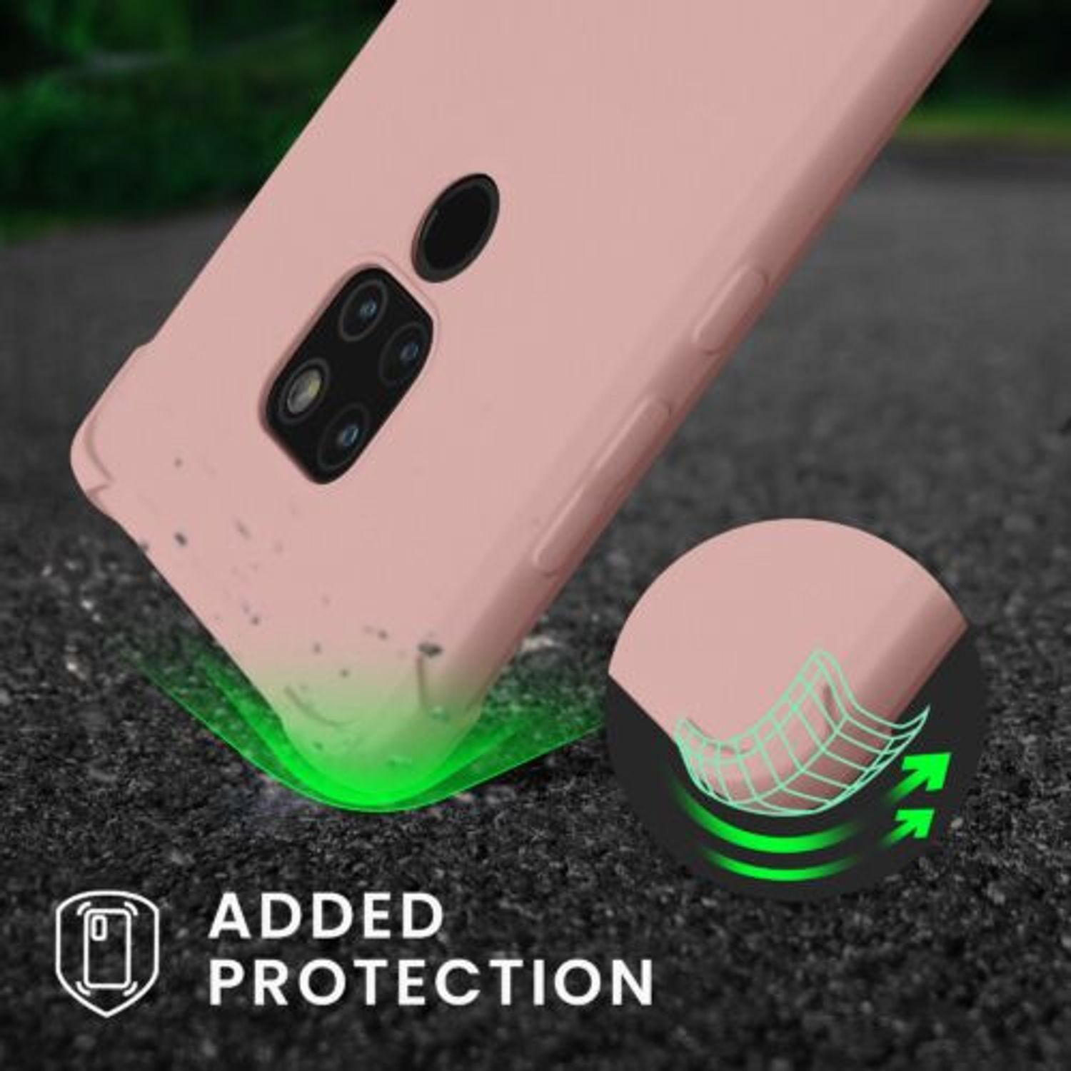 Husa Kwmobile pentru Huawei Mate 20, Silicon, Roz, 59006.154 fotografia produsului View 4 L