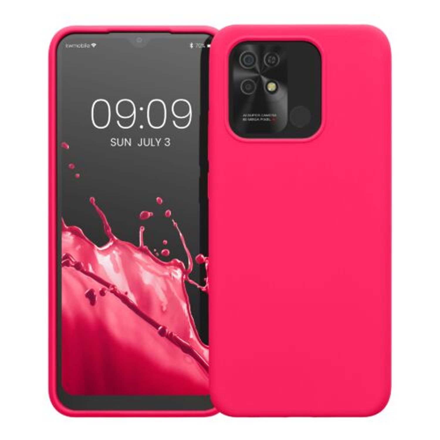 Husa Kwmobile pentru Xiaomi Redmi 10C, Silicon, Roz, 59230.77 fotografia produsului