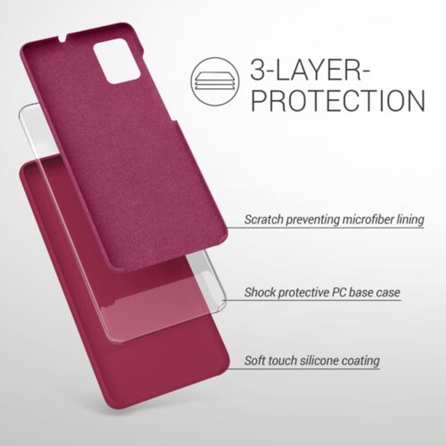 Husa pentru Samsung Galaxy A51, Silicon, Violet, 51197.100 fotografia produsului View 3 L