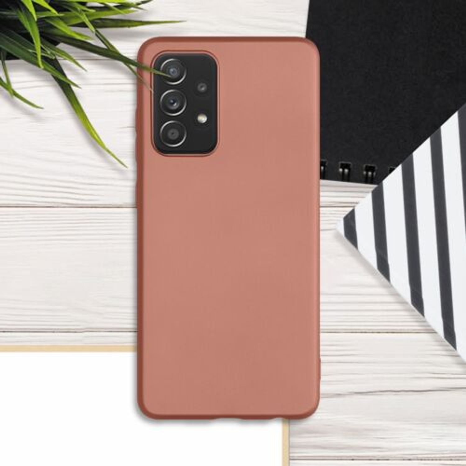 Husa pentru Samsung Galaxy A52, Silicon, Maro, 54351.211 fotografia produsului View 7 L