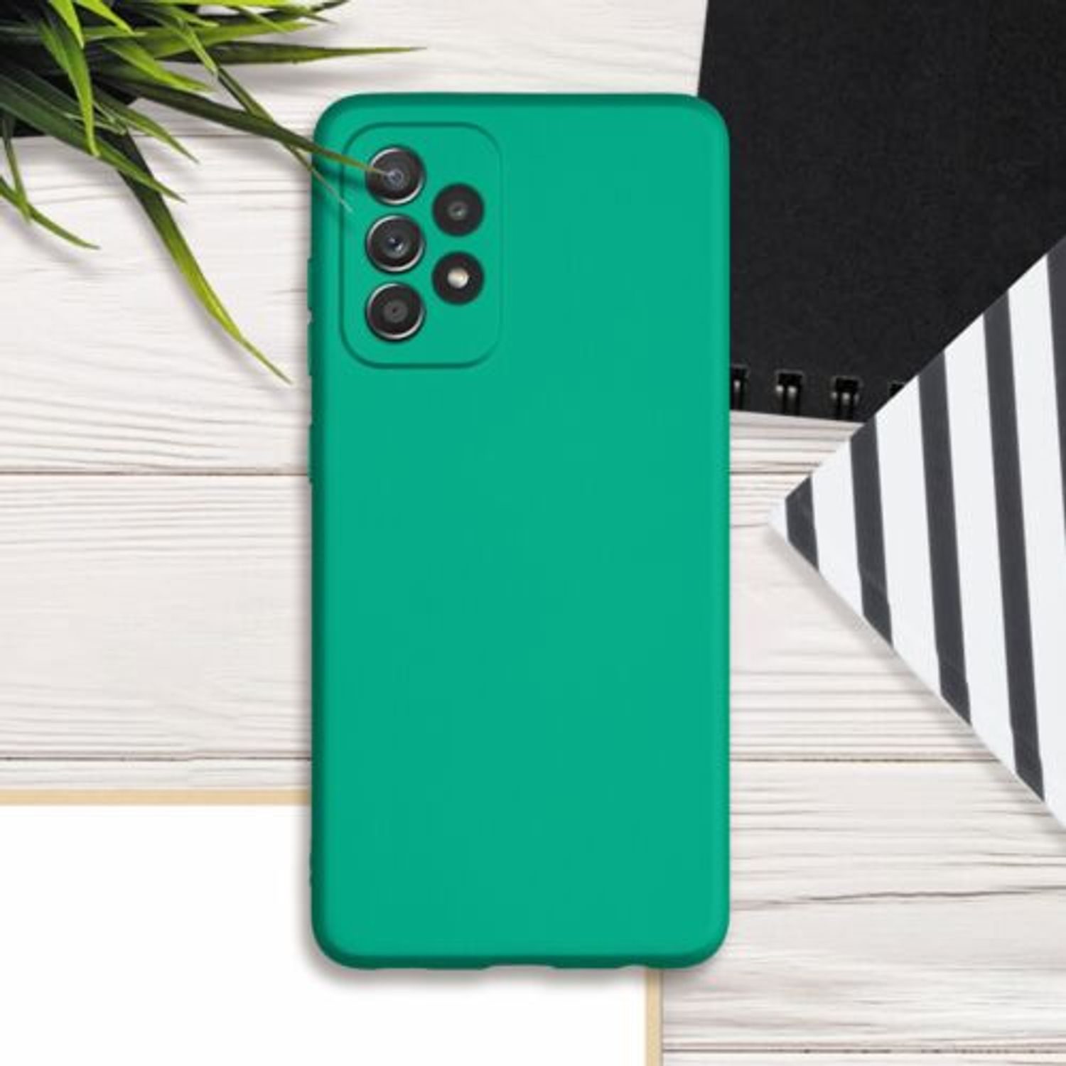 Husa pentru Samsung Galaxy A52, Silicon, Verde, 54351.128 fotografia produsului View 3 L