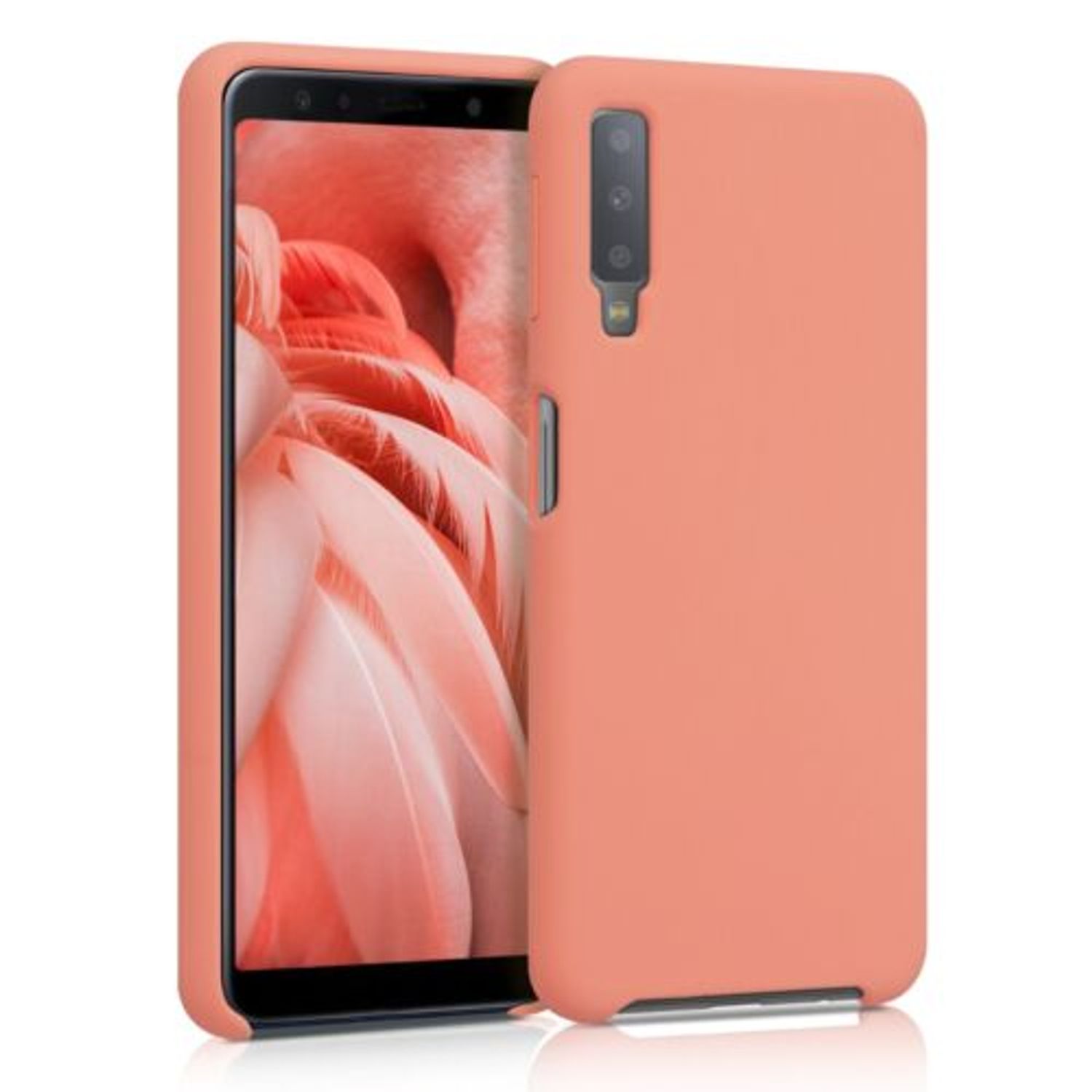 Husa pentru Samsung Galaxy A7 (2018), Silicon, Roz, 47730.56 fotografia produsului