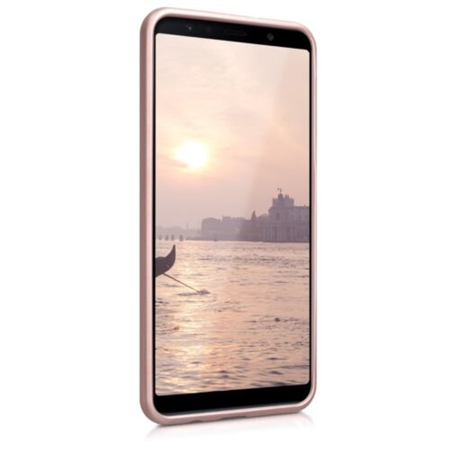 Husa pentru Samsung Galaxy A7 (2018), Silicon, Rose Gold, 46421.31 fotografia produsului View 14 L