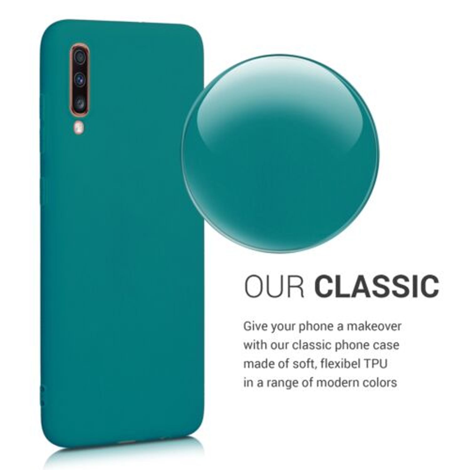 Husa pentru Samsung Galaxy A70, Silicon, Verde, 48427.57 fotografia produsului View 4 L