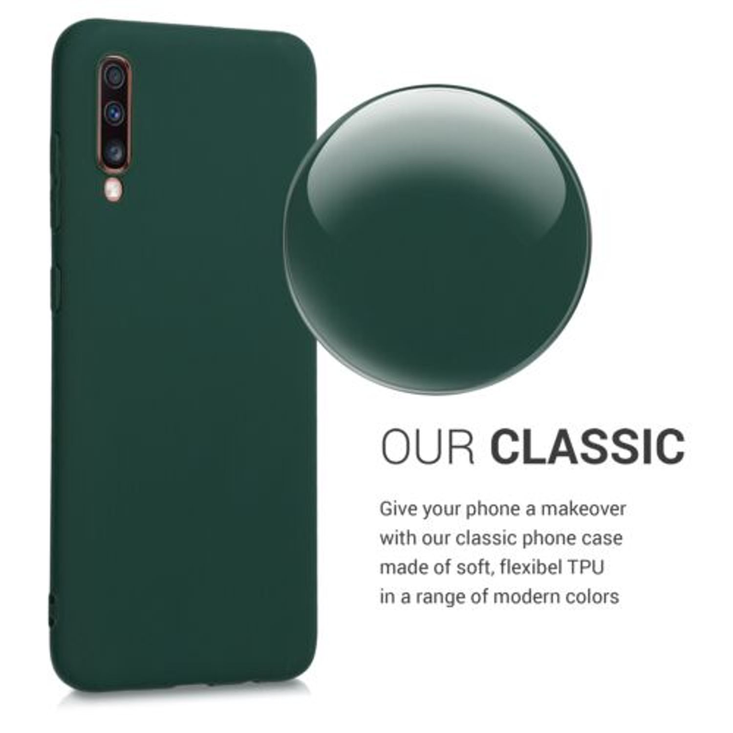Husa pentru Samsung Galaxy A70, Silicon, Verde, 48427.169 fotografia produsului View 4 L