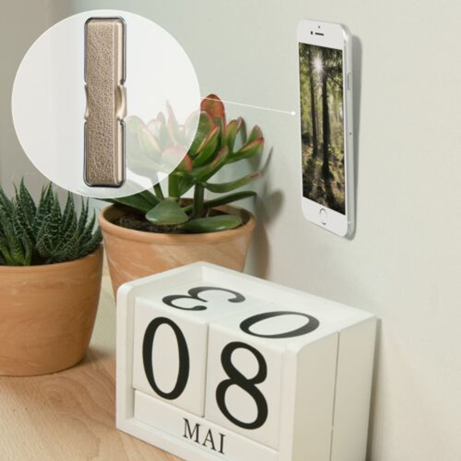 Suport universal pentru telefon, Kwmobile, Auriu, Plastic, 47269.21 fotografia produsului View 4 L