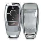Husa Cheie Auto pentru Mercedes Benz, Smart Key, Silicon, Silver, 49069.94 fotografia produsului