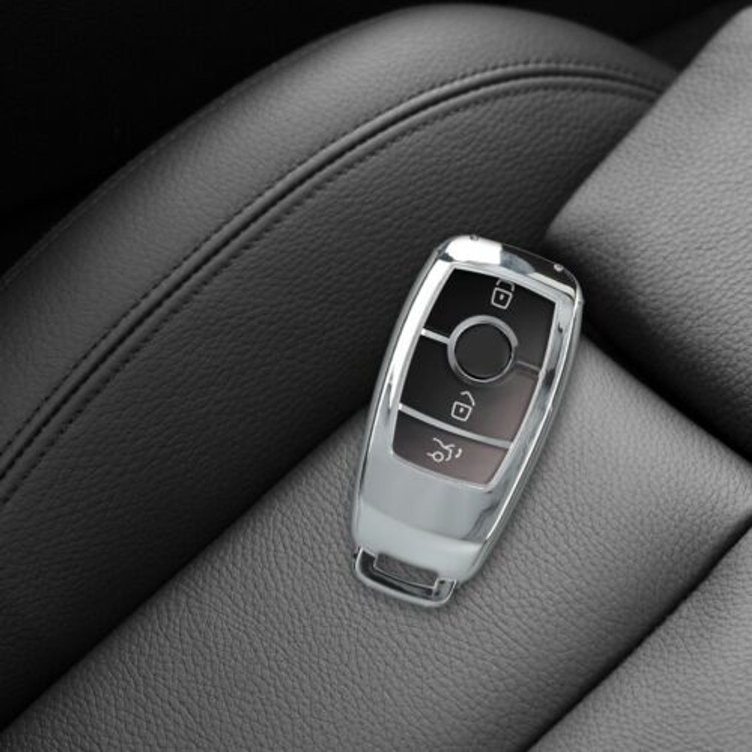 Husa Cheie Auto pentru Mercedes Benz, Smart Key, Silicon, Silver, 49069.94 fotografia produsului View 3 L