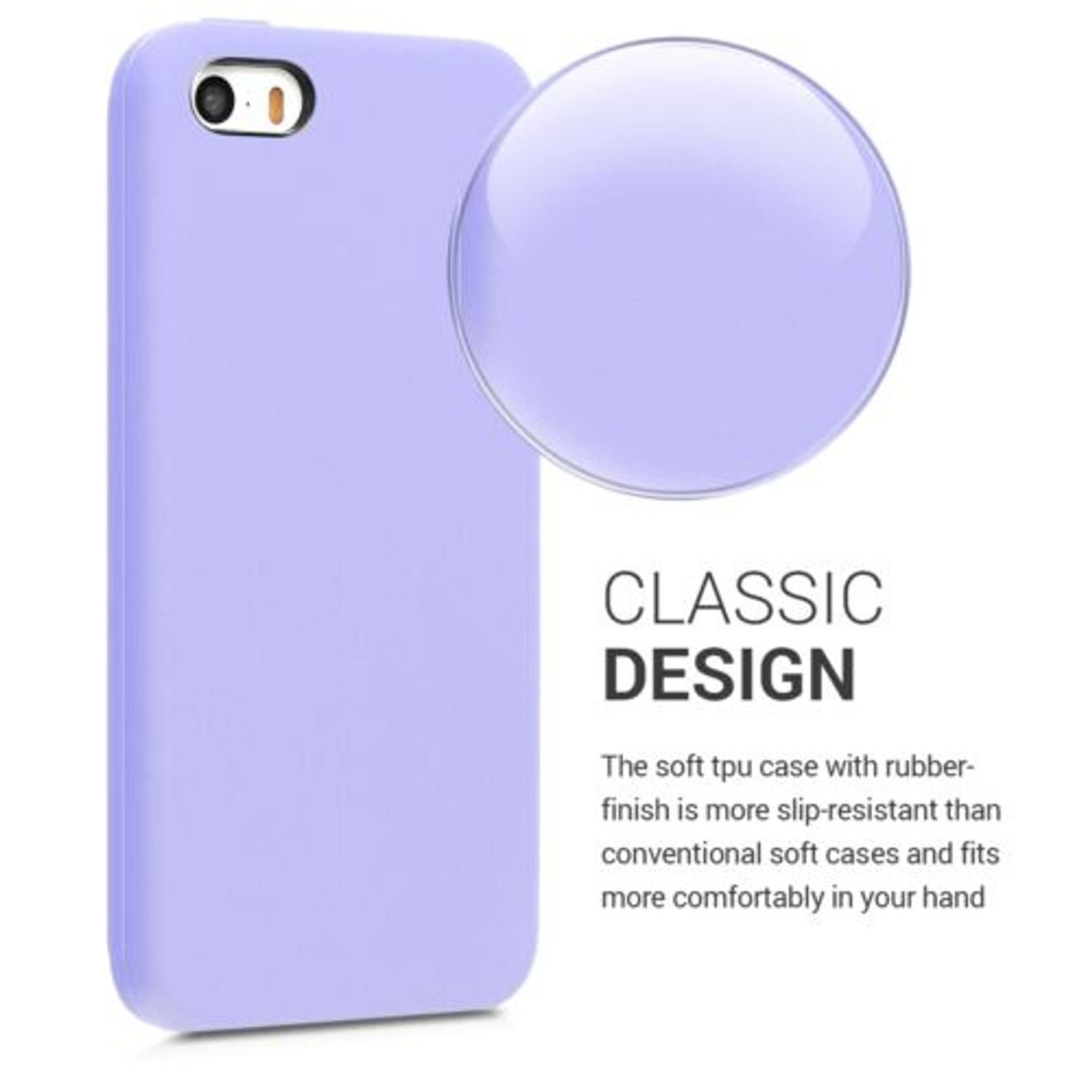 Husa pentru Apple iPhone 5/iPhone 5s/iPhone SE, Silicon, Mov, 42766.108 fotografia produsului View 4 L