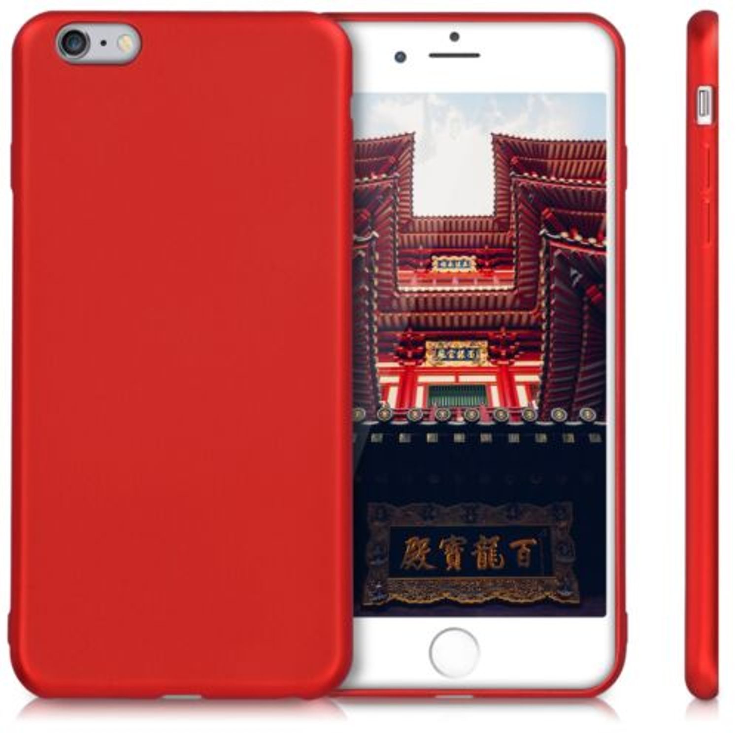 Husa pentru Apple iPhone 6 Plus/iPhone 6s Plus, Silicon, Rosu, 40352.36 fotografia produsului View 2 L