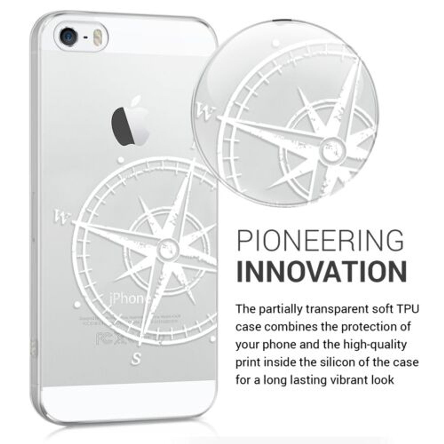 Husa pentru Apple iPhone 5/iPhone 5s/iPhone SE, Silicon, Alb, 40657.20 fotografia produsului View 3 L