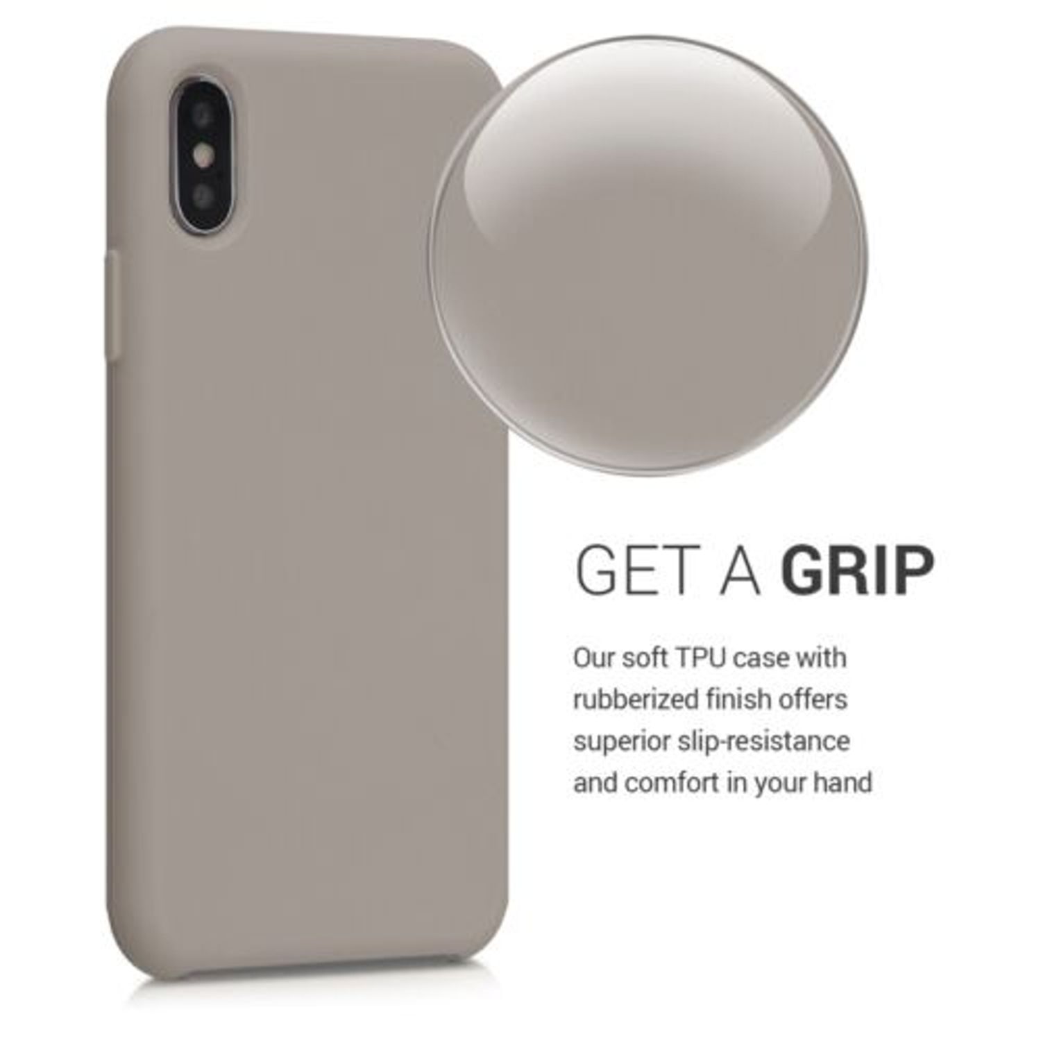 Husa pentru Apple iPhone X/iPhone XS, Silicon, Gri, 46313.43 fotografia produsului View 4 L