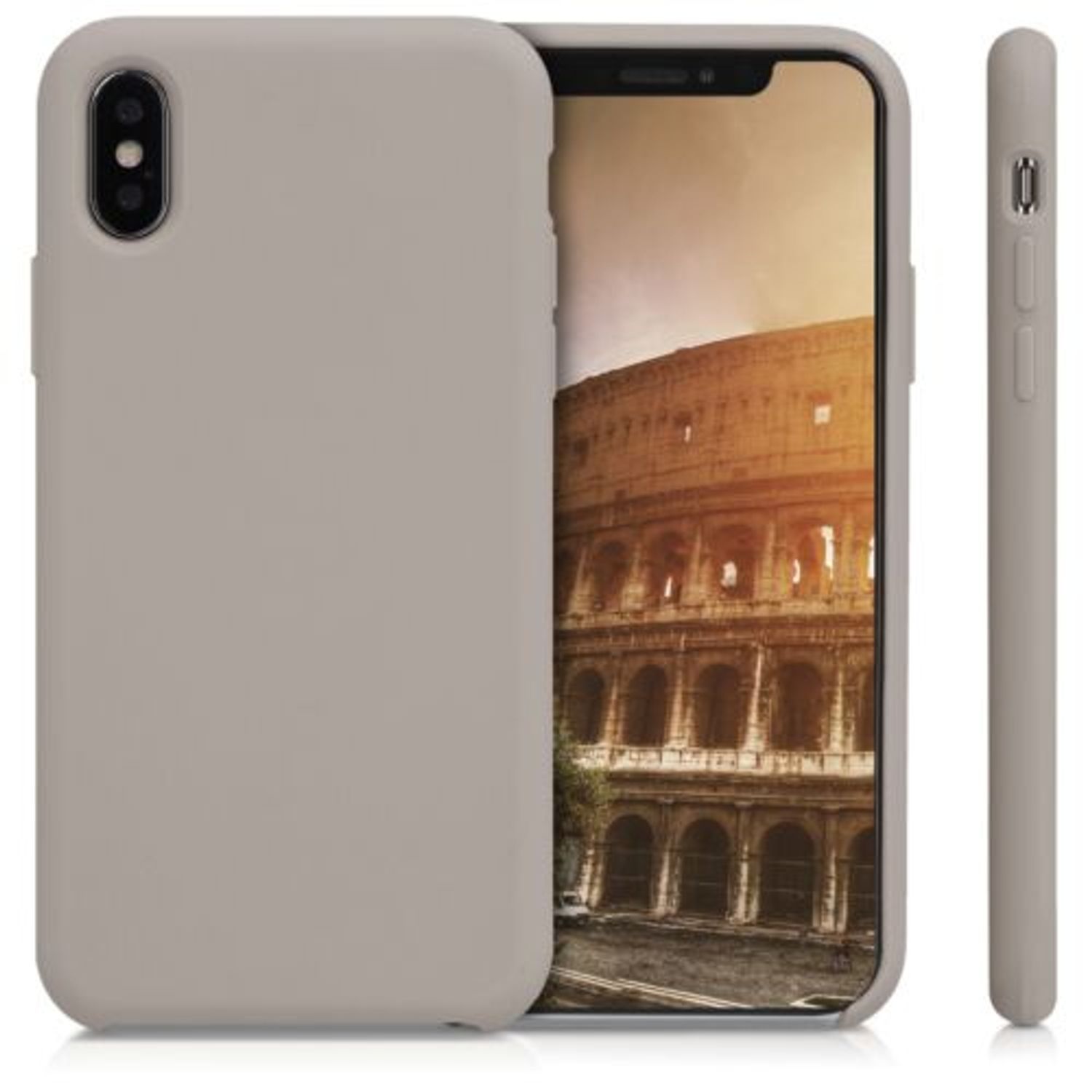 Husa pentru Apple iPhone X/iPhone XS, Silicon, Gri, 46313.43 fotografia produsului View 2 L