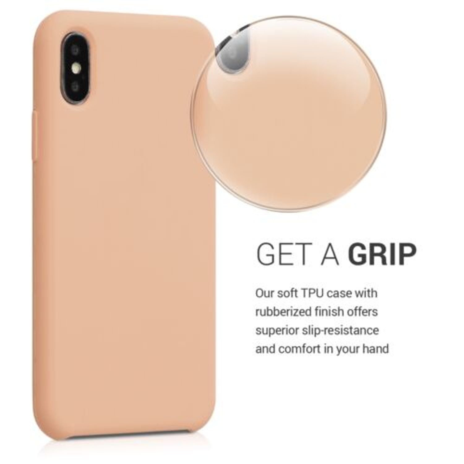 Husa pentru Apple iPhone X/iPhone XS, Silicon, Rose Gold, 42495.138 fotografia produsului View 4 L