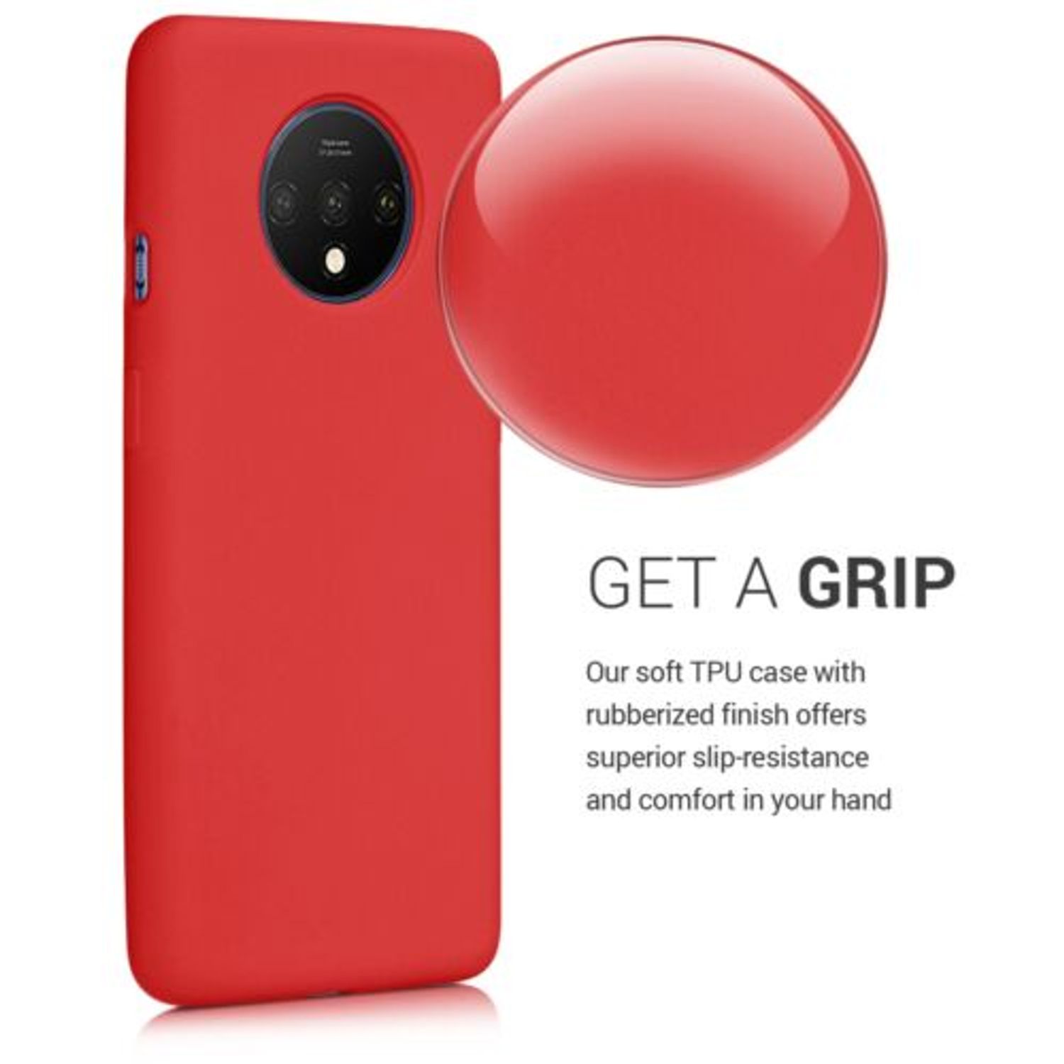 Husa pentru OnePlus 7T, Silicon, Rosu, 50403.09 fotografia produsului View 4 L