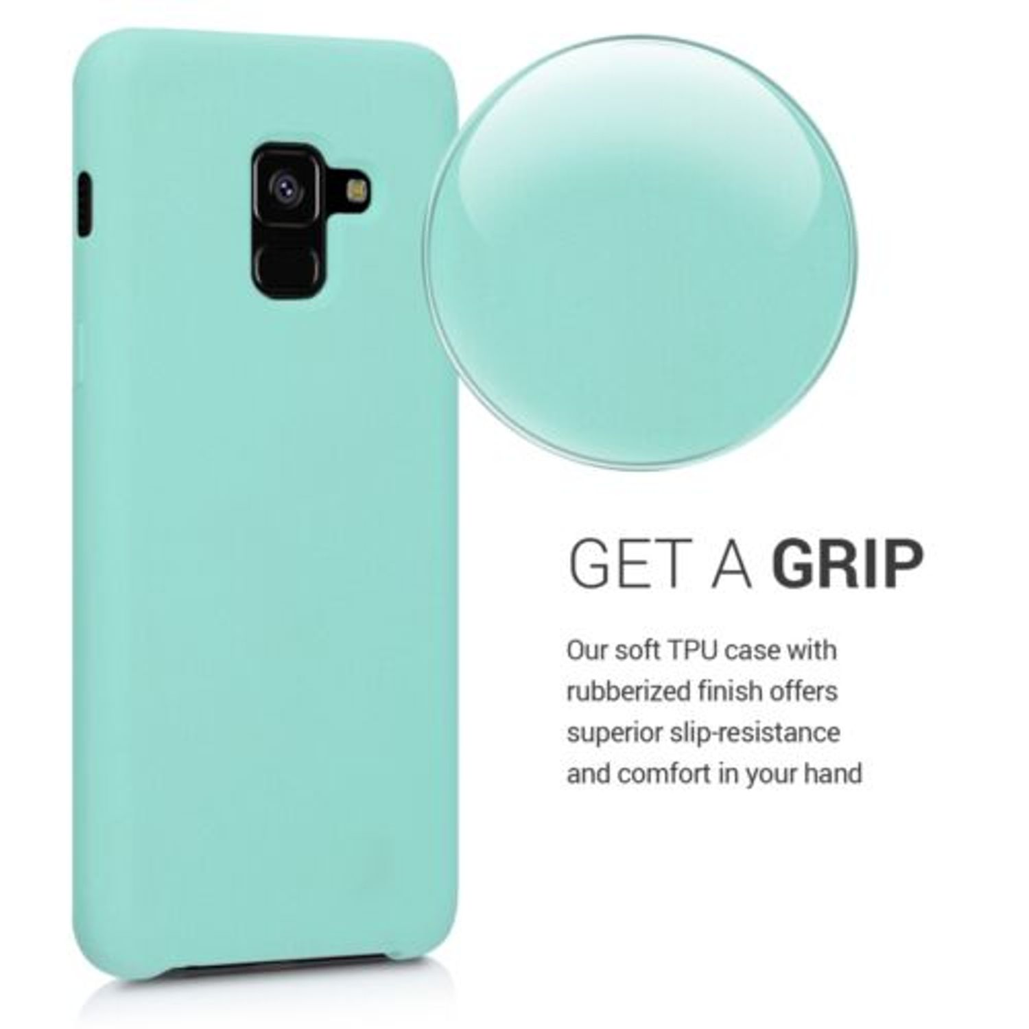 Husa pentru Samsung Galaxy A8 (2018), Silicon, Verde, 46378.50 fotografia produsului View 4 L