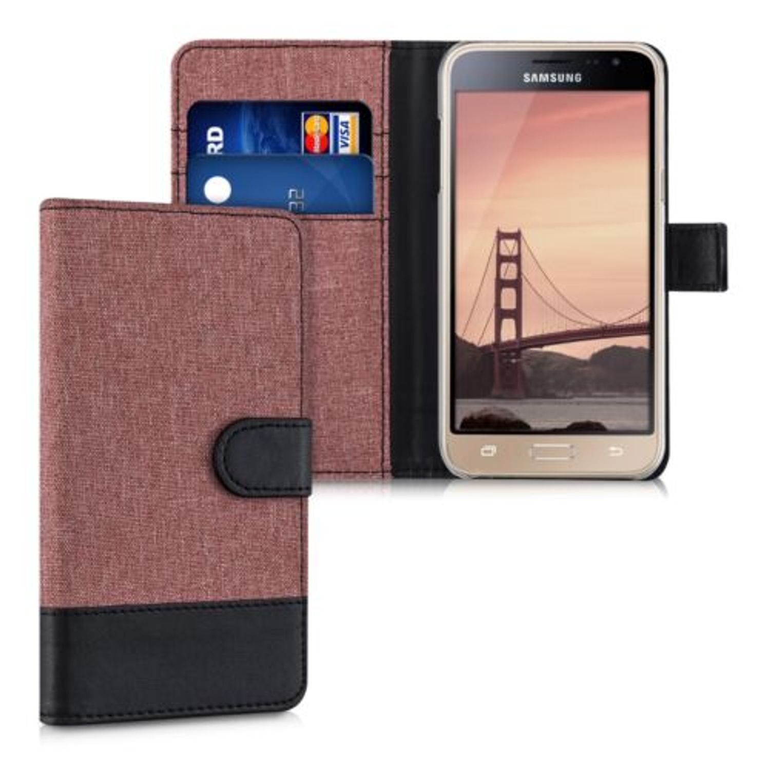 Husa pentru Samsung Galaxy J3 (2016), Textil, Roz, 38157.10 fotografia produsului