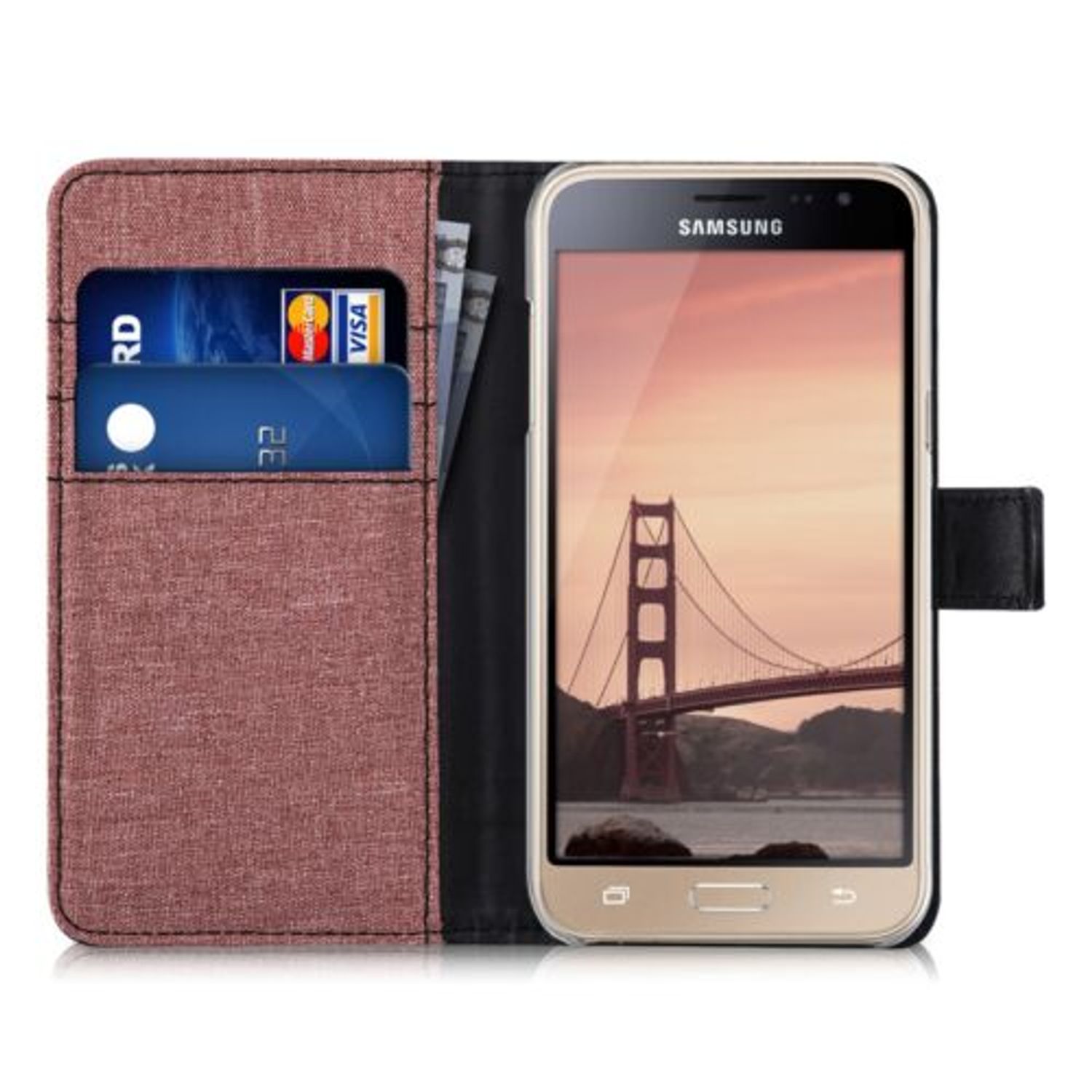 Husa pentru Samsung Galaxy J3 (2016), Textil, Roz, 38157.10 fotografia produsului View 6 L