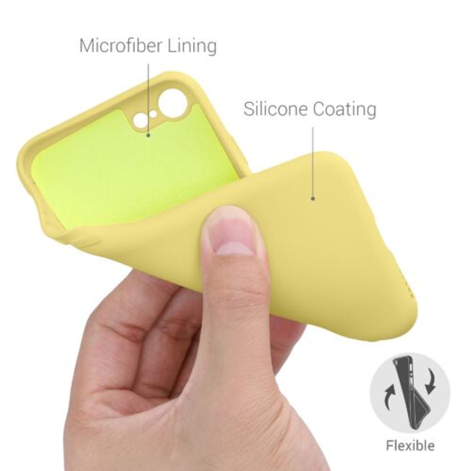 Husa pentru iPhone 8/iPhone 7/iPhone SE 2, Silicon, Galben, 49979.216 fotografia produsului View 4 L