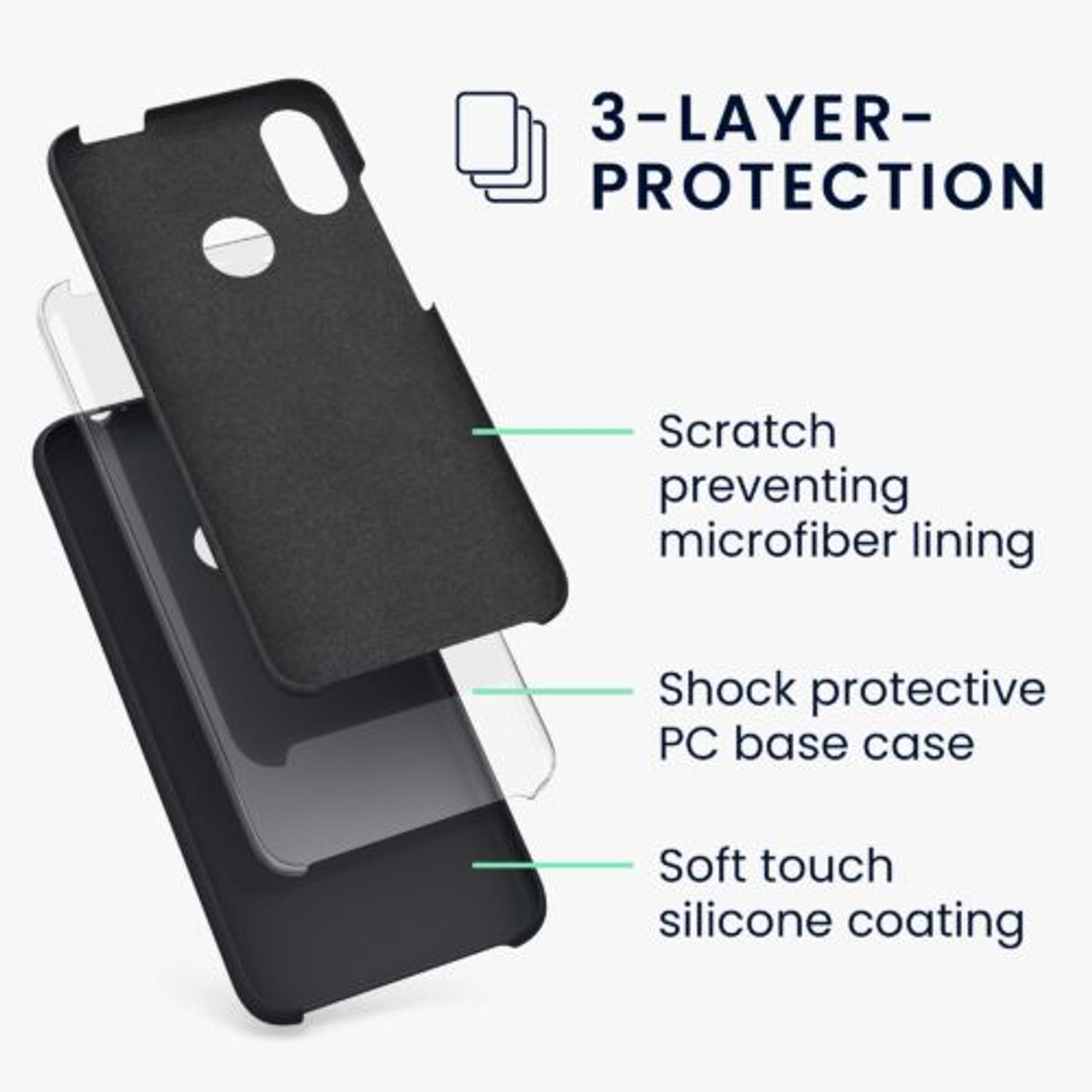 Husa Kwmobile pentru Xiaomi Redmi Note 7/Redmi Note 7 Pro, Silicon, Negru, 48714.01 fotografia produsului View 2 L