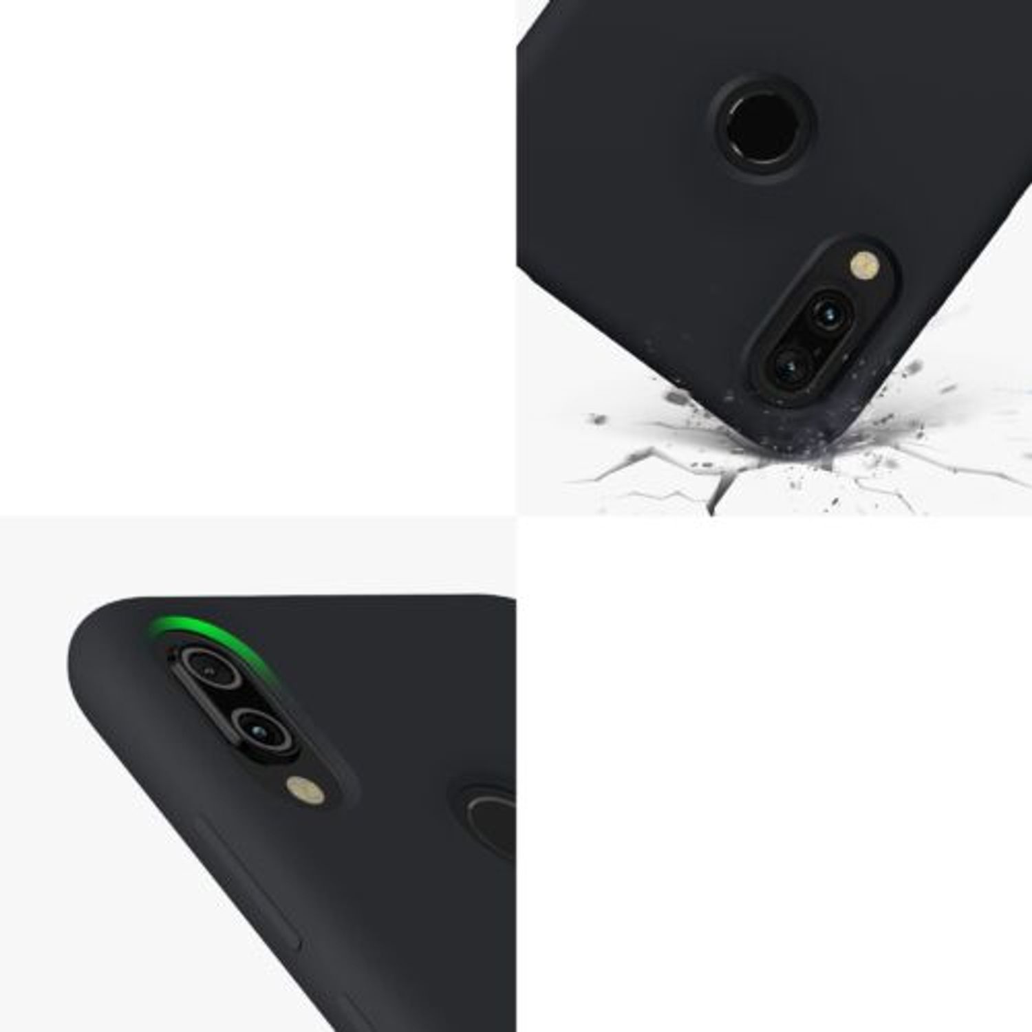 Husa Kwmobile pentru Xiaomi Redmi Note 7/Redmi Note 7 Pro, Silicon, Negru, 48714.01 fotografia produsului View 7 L