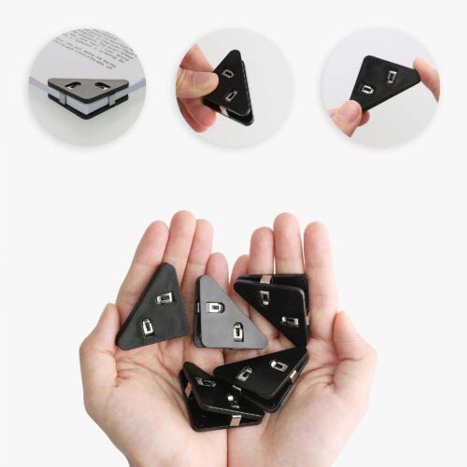 Set 20 Clipsuri pentru documente, Kwmobile, Negru, Plastic, 58942.01 fotografia produsului View 12 L