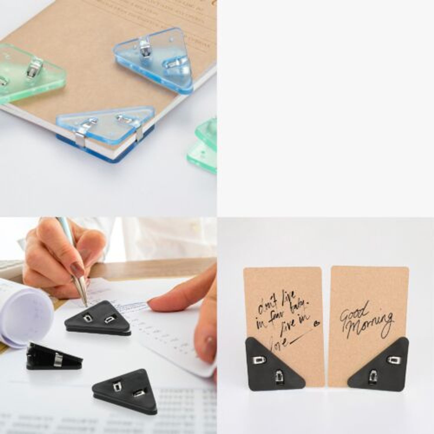 Set 20 Clipsuri pentru documente, Kwmobile, Negru, Plastic, 58942.01 fotografia produsului View 9 L