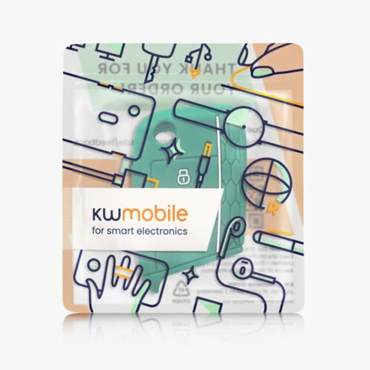 Husa Cheie Auto pentru VW 3 Butoane, Kwmobile, Verde, Silicon, 46967.23 fotografia produsului View 8 L