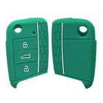 Husa Cheie Auto pentru VW 3 Butoane, Kwmobile, Verde, Silicon, 46967.23 fotografia produsului