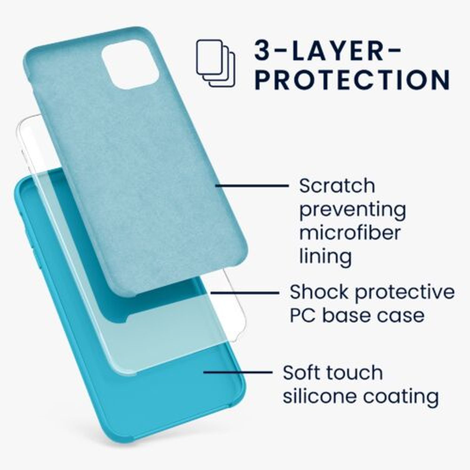 Husa pentru iPhone 11, Silicon, Albastru, 49724.223 fotografia produsului View 3 L