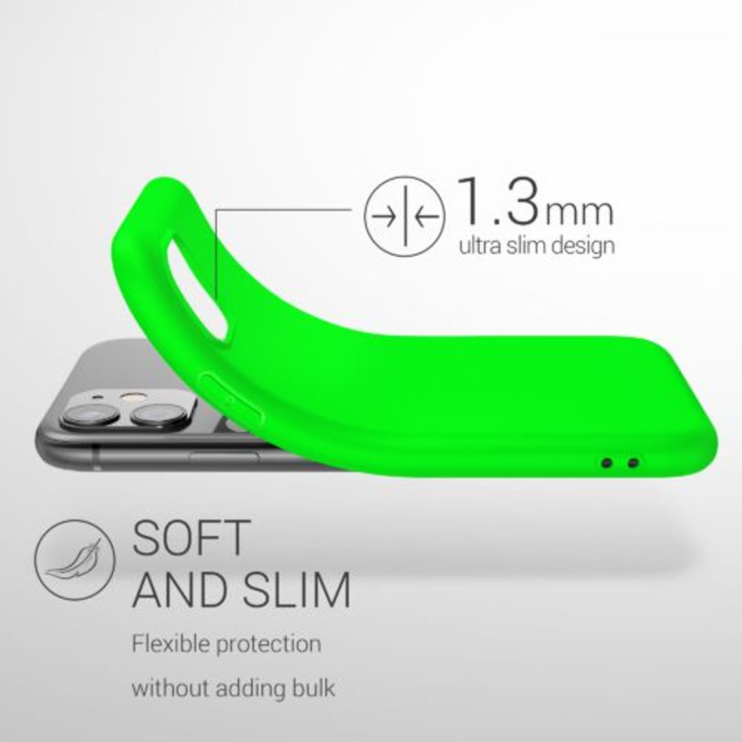 Husa pentru Apple iPhone 11, Silicon, Verde, 49783.44 fotografia produsului View 3 L