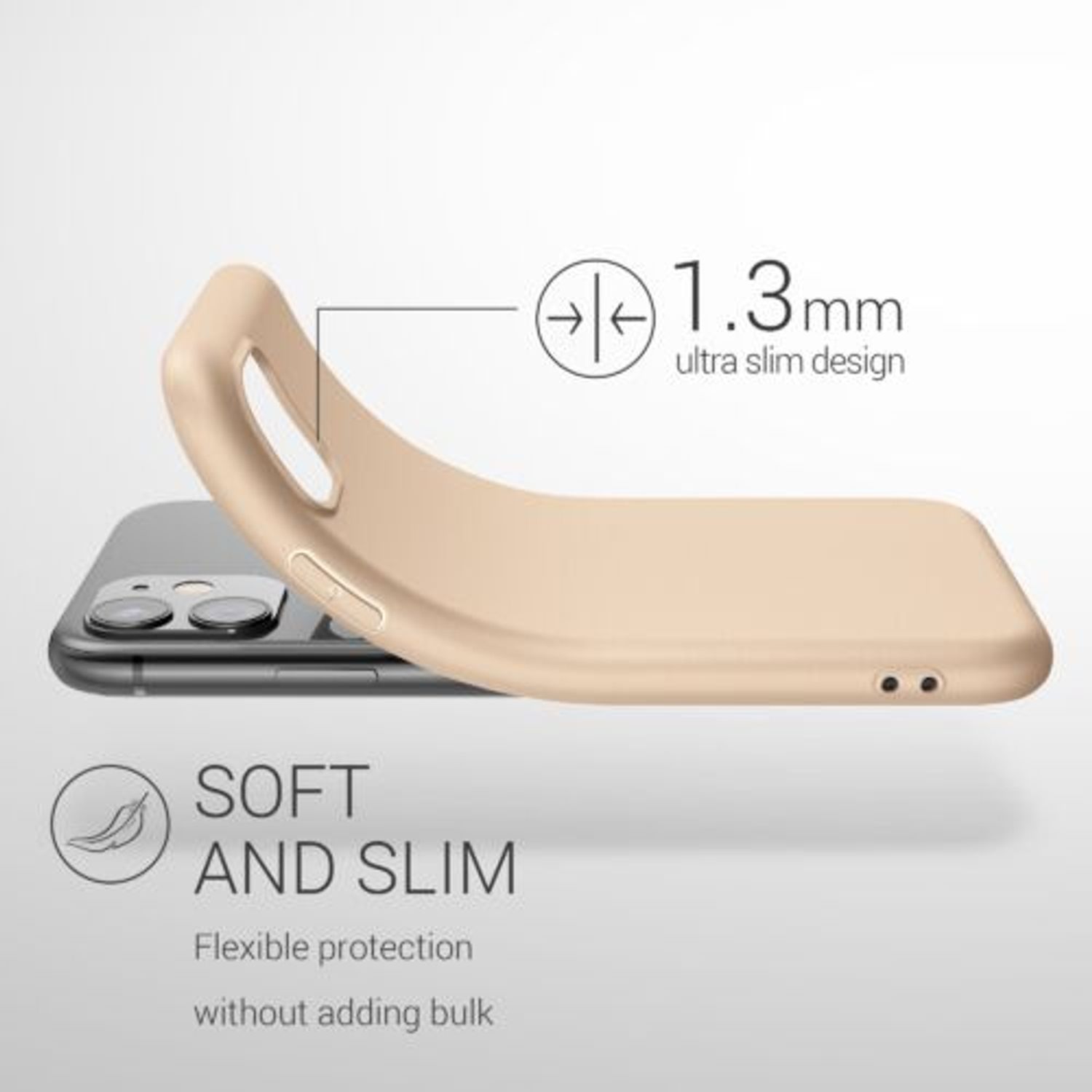 Husa pentru Apple iPhone 11, Silicon, Crem, 49787.154 fotografia produsului View 4 L