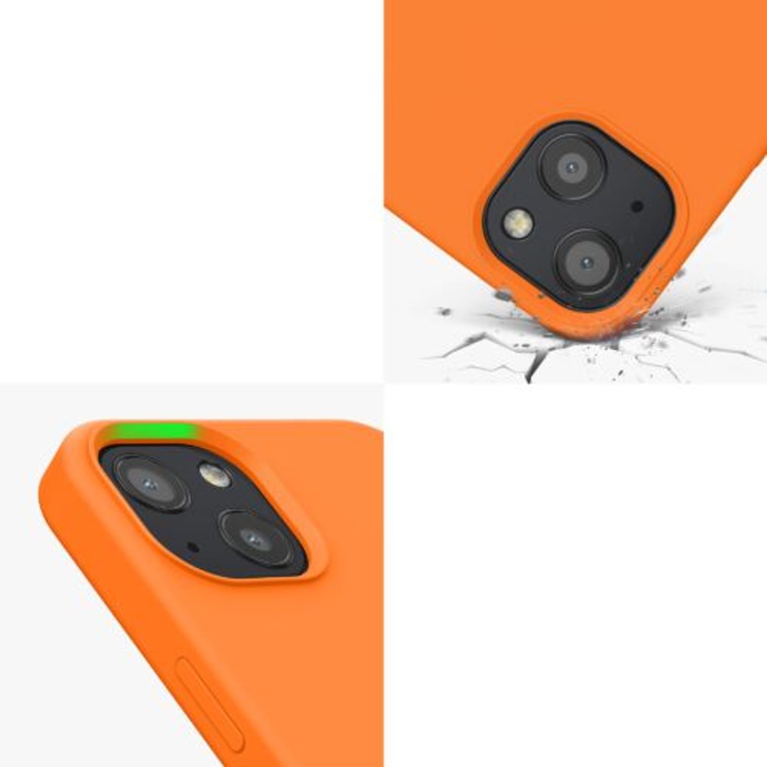 Husa pentru iPhone 13, Silicon, Portocaliu, 55878.150 fotografia produsului View 9 L